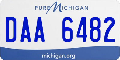 MI license plate DAA6482