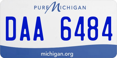 MI license plate DAA6484