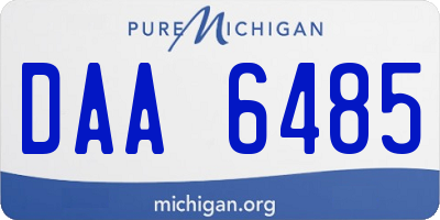 MI license plate DAA6485