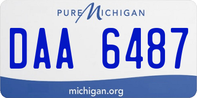 MI license plate DAA6487