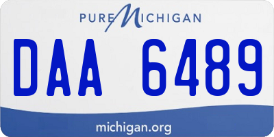 MI license plate DAA6489