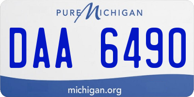 MI license plate DAA6490