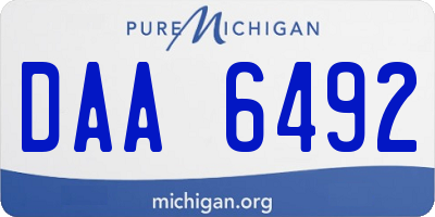 MI license plate DAA6492