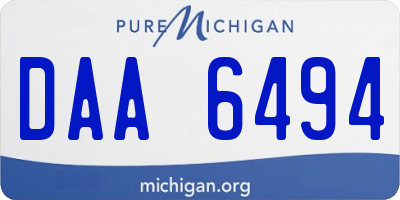 MI license plate DAA6494