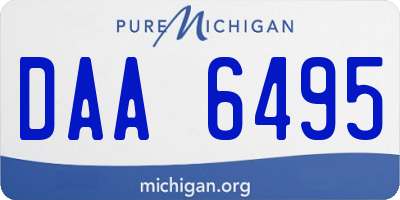 MI license plate DAA6495