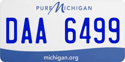 MI license plate DAA6499