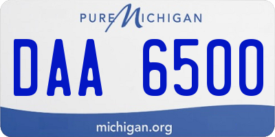 MI license plate DAA6500