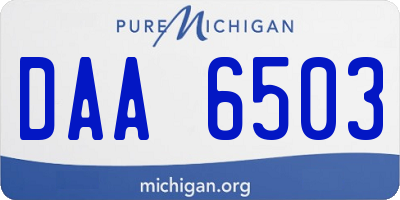 MI license plate DAA6503