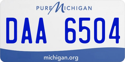 MI license plate DAA6504