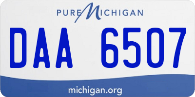 MI license plate DAA6507