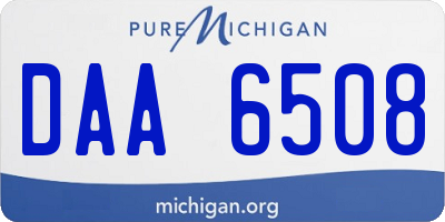 MI license plate DAA6508