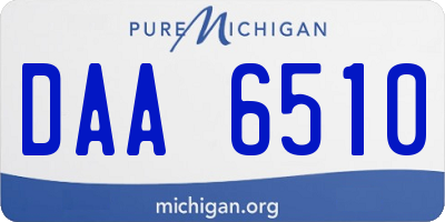 MI license plate DAA6510