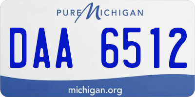 MI license plate DAA6512