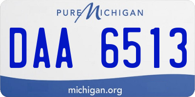 MI license plate DAA6513