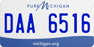 MI license plate DAA6516