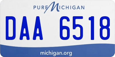 MI license plate DAA6518