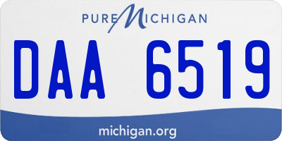 MI license plate DAA6519