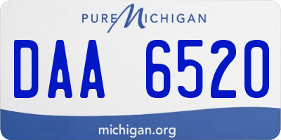 MI license plate DAA6520