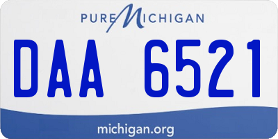 MI license plate DAA6521