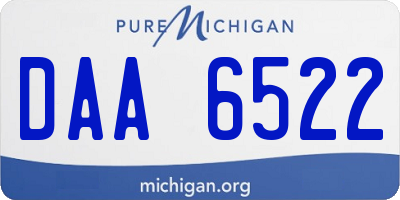 MI license plate DAA6522