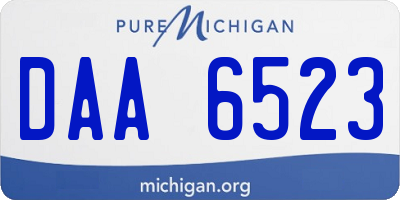 MI license plate DAA6523