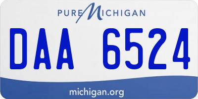 MI license plate DAA6524