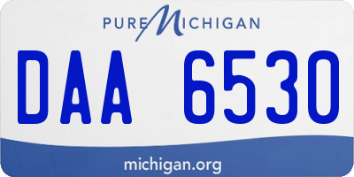 MI license plate DAA6530