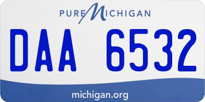 MI license plate DAA6532