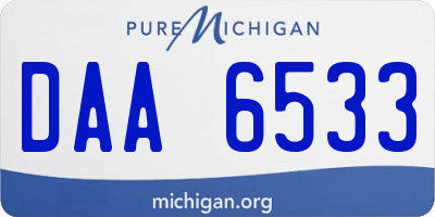 MI license plate DAA6533