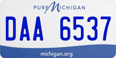 MI license plate DAA6537