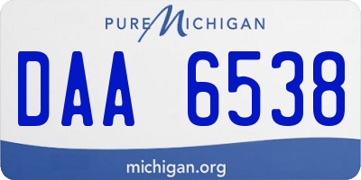 MI license plate DAA6538