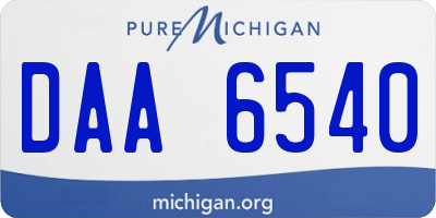 MI license plate DAA6540