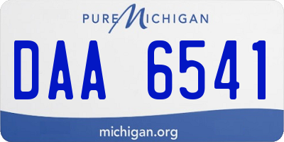 MI license plate DAA6541