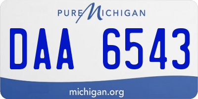 MI license plate DAA6543