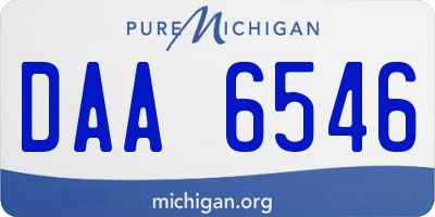 MI license plate DAA6546