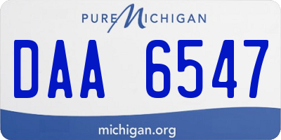 MI license plate DAA6547