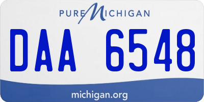 MI license plate DAA6548