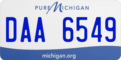 MI license plate DAA6549