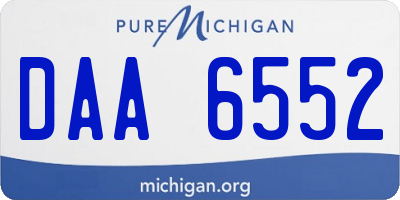 MI license plate DAA6552