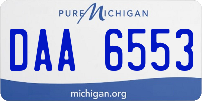 MI license plate DAA6553