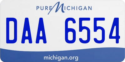 MI license plate DAA6554