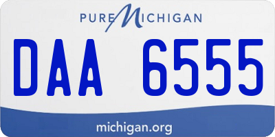 MI license plate DAA6555