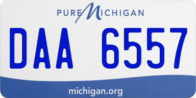 MI license plate DAA6557