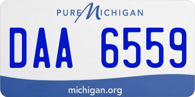 MI license plate DAA6559