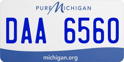 MI license plate DAA6560