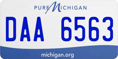 MI license plate DAA6563
