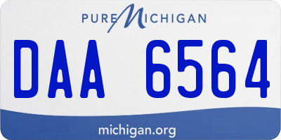 MI license plate DAA6564