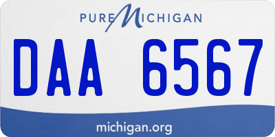 MI license plate DAA6567