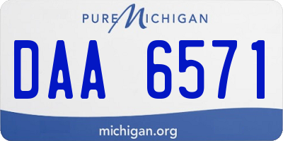 MI license plate DAA6571