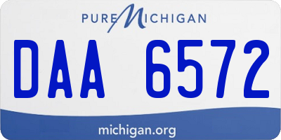 MI license plate DAA6572